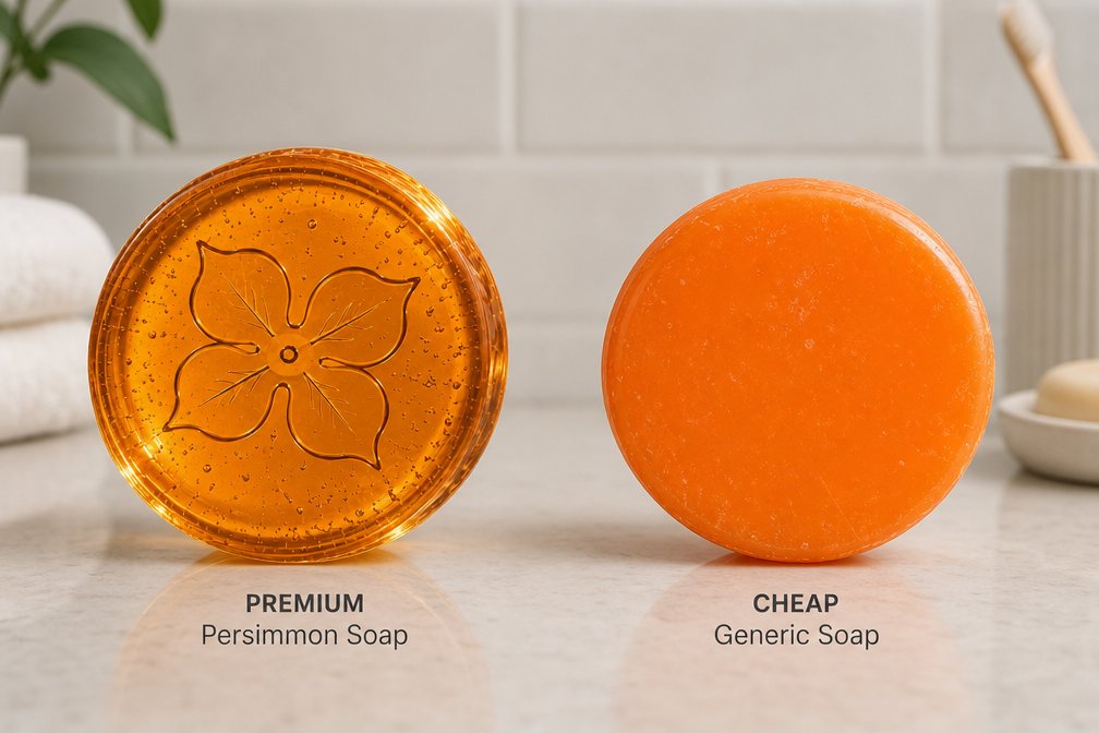 Real HADAKI bar vs a cheap orange soap